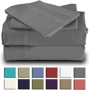 COOL HOME GOODS Mutlu Home Goods Rayon Made From Bamboo Sheets Set, Queen Gray Sheets -Deep Pockets-Available in Queen,King,Full,California King,Twin,Twin XL-Wrinkle Free-Ultrasoft-4 Pieces, Queen Size, Gray