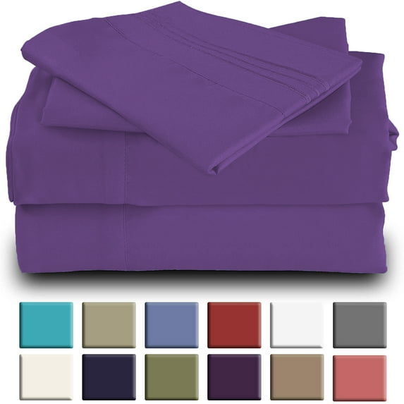 Mutlu Home Goods Rayon Made From Bamboo Sheets Set, Calking Iris Sheets -Deep Pockets-Available in Queen,King,Full,California King,Twin,Twin XL-Wrinkle Free-Ultrasoft-4 Pieces, Calking, Iris