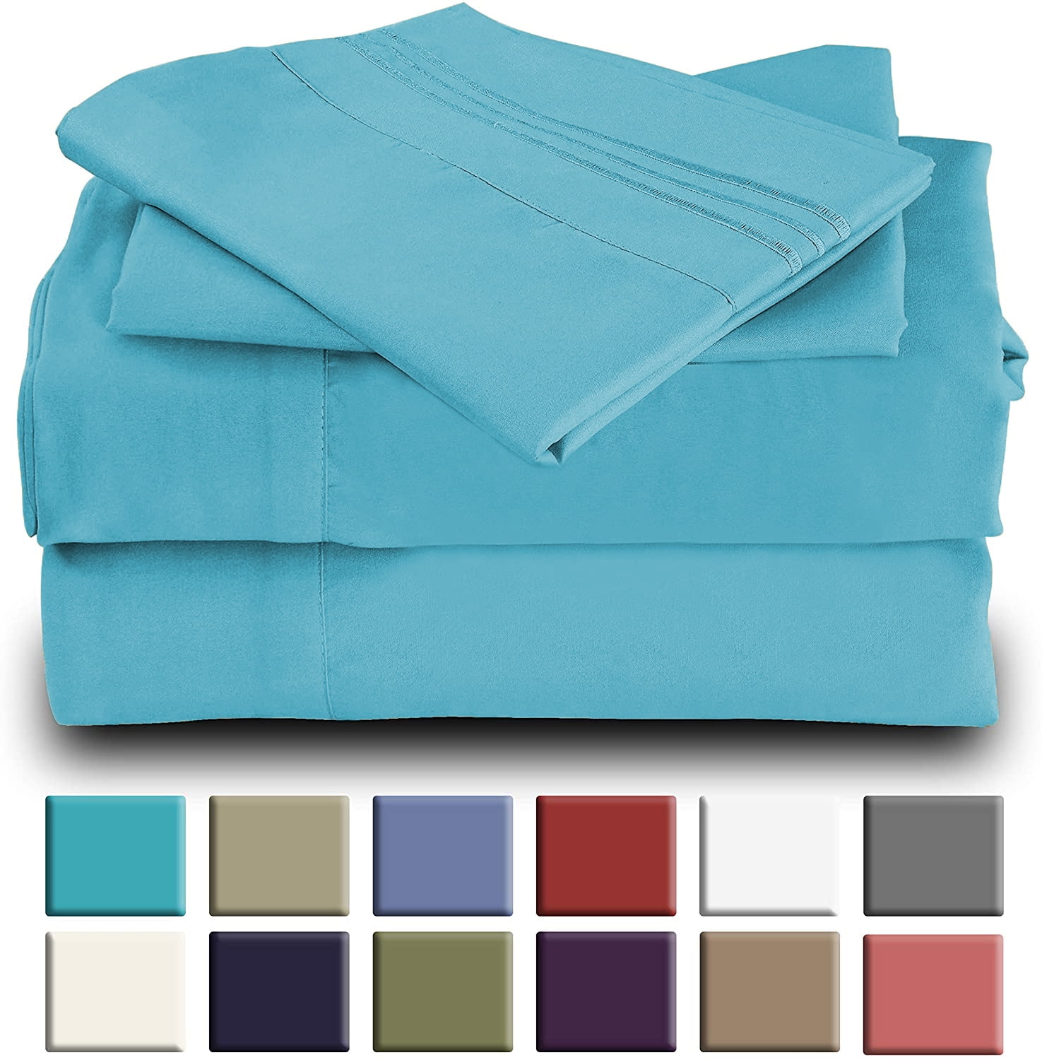 Mutlu Home Goods 4-Piece Bamboo Rayon Bed Sheet Set, King – Deep Pocket Wrinkle Free Soft