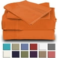 thumbnail image 1 of Mutlu Home Goods Rayon Made From Bamboo Sheets Set, King Orange Sheets -Deep Pockets-Available in Queen,King,Full,California King,Twin,Twin XL-Wrinkle Free-Ultrasoft-4 Pieces, King Size, Orange, 1 of 5