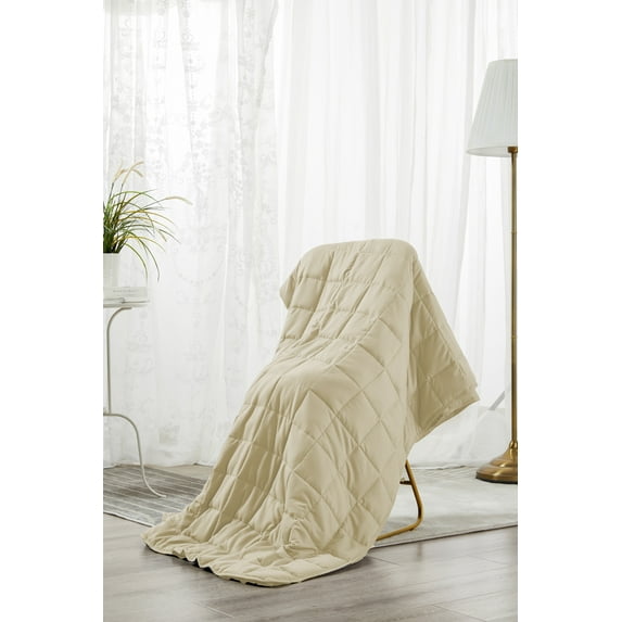 Mutlu Home Goods Weighted Blanket Cool And Comfortable Soft Thick for All Seasons - Beige