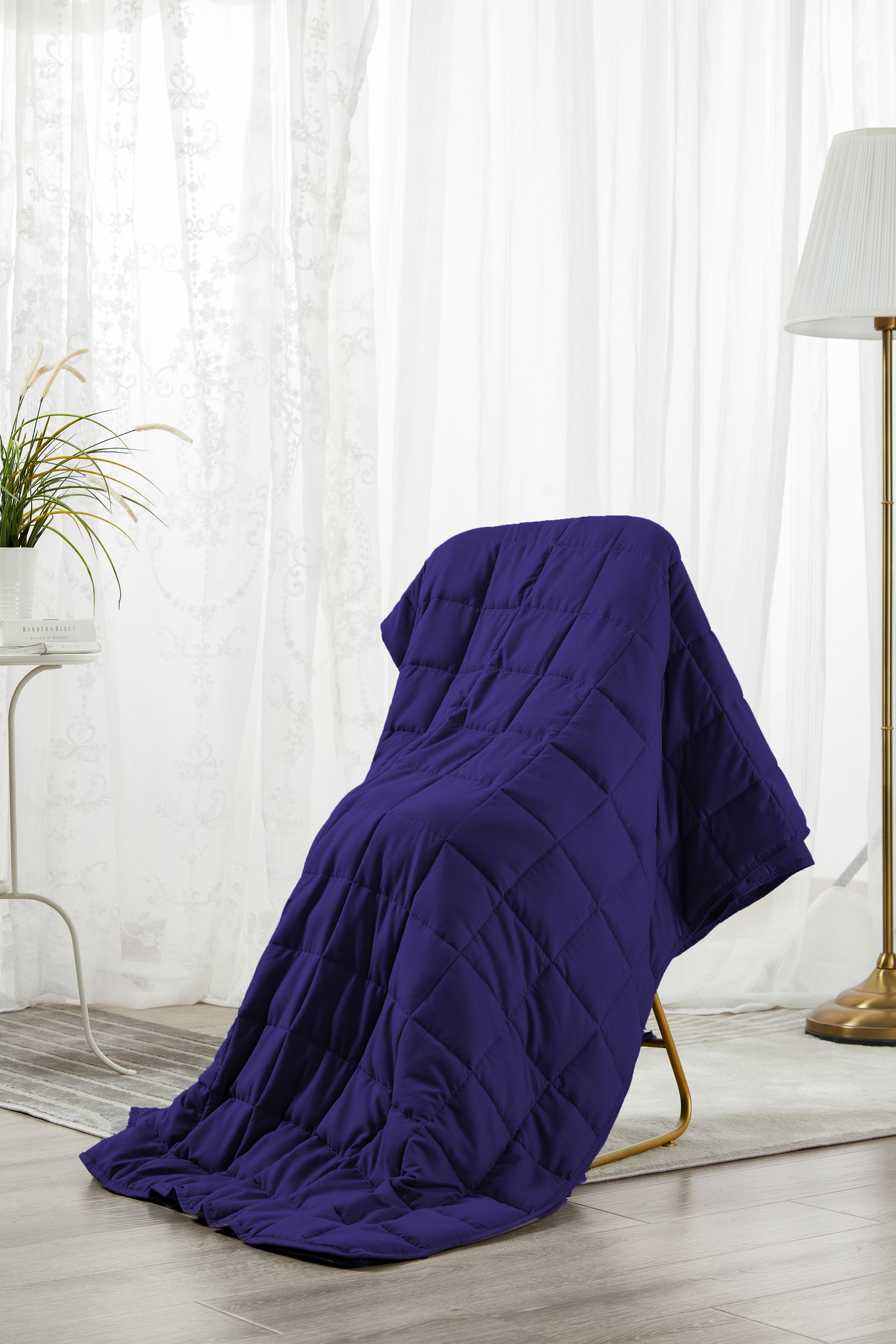 Mutlu Home Goods Weighted Blanket Cool And Comfortable Soft Thick for All Seasons Navy Blue