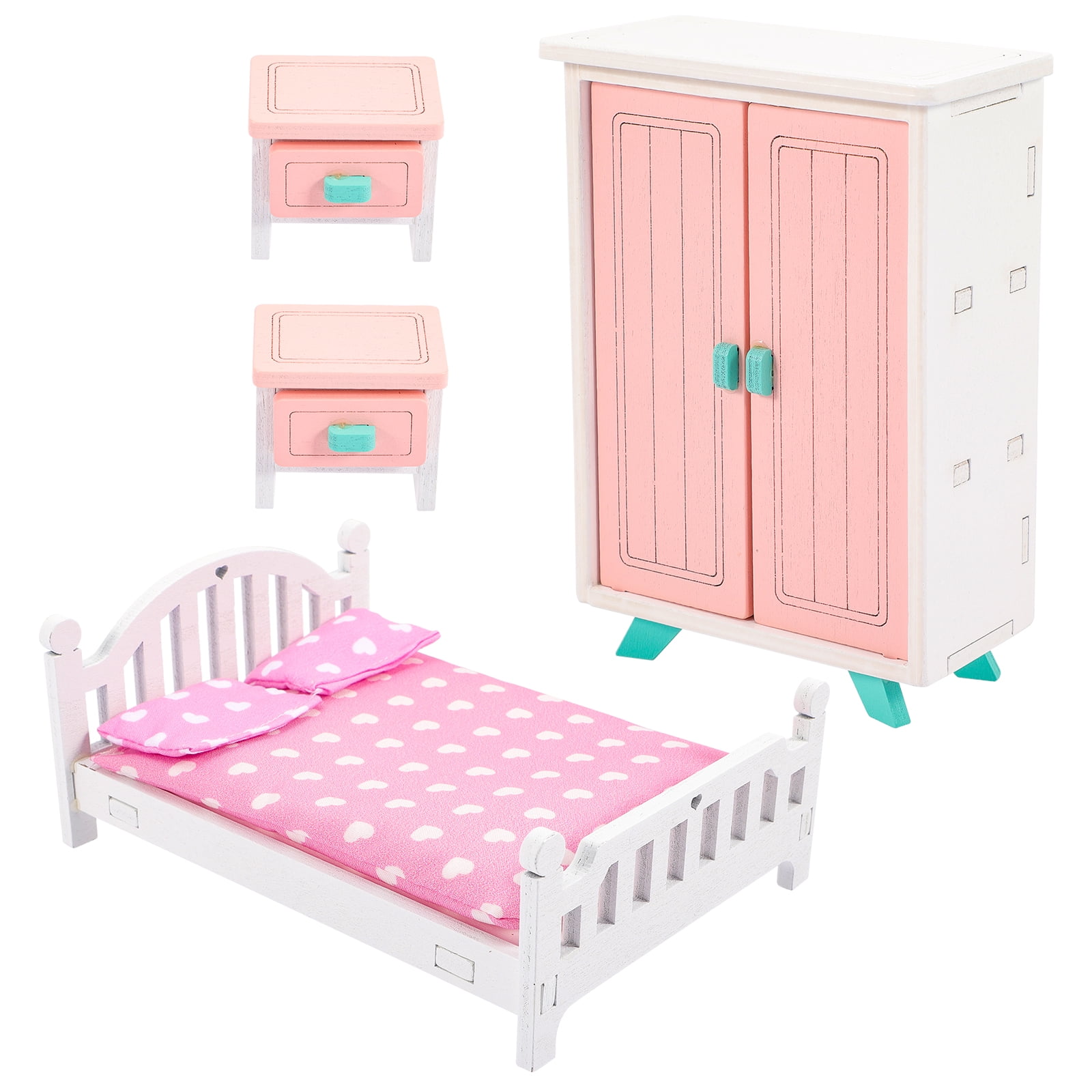 Mutmorningal Miniature Furniture Set 1 Pack - Closet, Bed, Nightstand ...