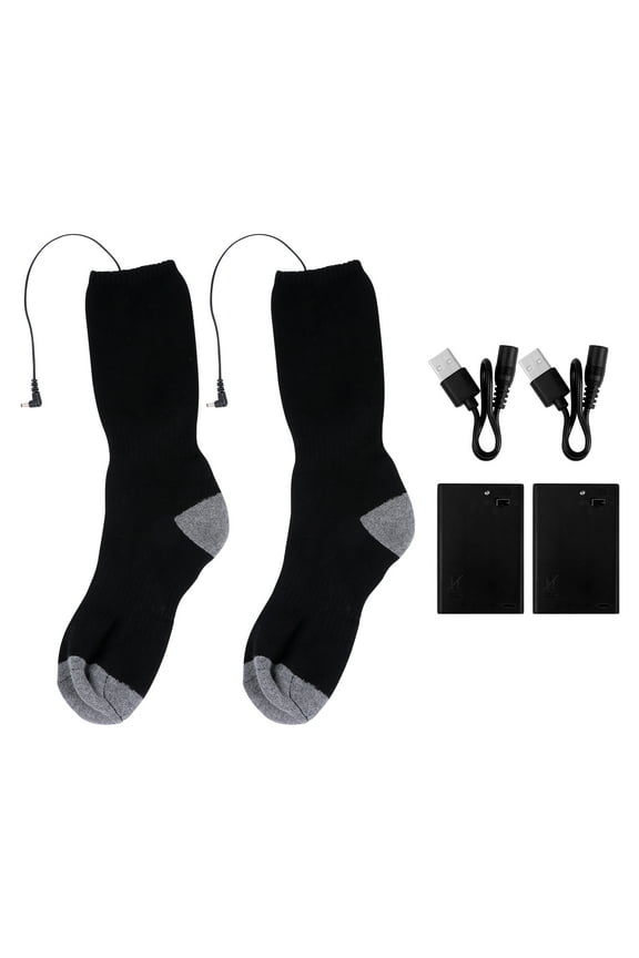 USB Heated Socks 1 Pair Electric Foot Warmers Thermal Heated Stockings for Cold Weather
