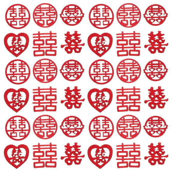 Mutmorningal 120pcs Wedding Party Scatter Confetti Decoration Chinese Style Xi Character Confetti Wedding Party Table Decor