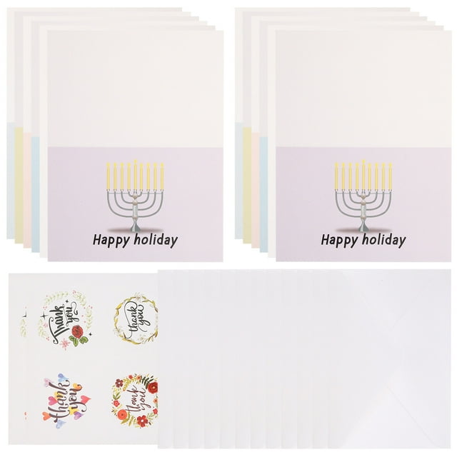 Mutmorningal 12pcs Hanukkah Greeting Cards Chanukah Blessing Cards Gift