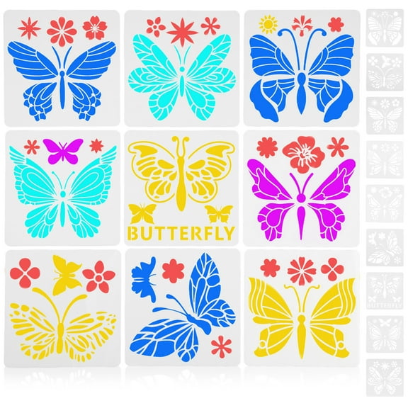 Butterfly Painting Templates 2 Sets DIY Drawing Stencils in Assorted Work and