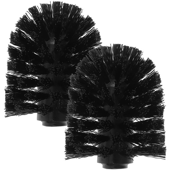 Mutmorningal 2PCS Toilet Brush Replacement Heads Heavy Duty Cleaning Tool with Durable Stiff Bristles Ideal for Home and Commercial Bathrooms Black