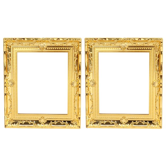 Mutmorningal 2-Pack Miniature Picture Frames for Dollhouse Decor, Small Blank Photo Frame Ornaments, Perfect for Crafts and Display