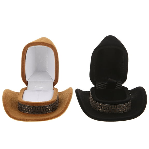 Mutmorningal 2-Pack Hat-Shaped Display Boxes Storage Case for Wedding Holder and Decoration
