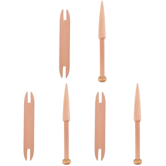 SWETRACE Wooden Weaving Stick Knitting Rod 6 Items Total for Sweater Scarf Projects