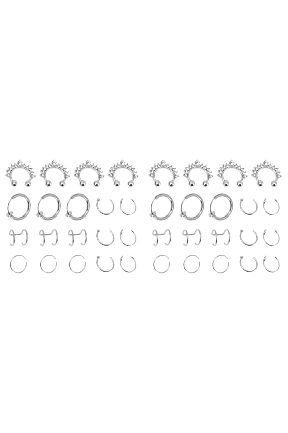 38 pcs Fake Nose Rings No Piercing Nose Cuff Fashion Nose Jewelry for Women