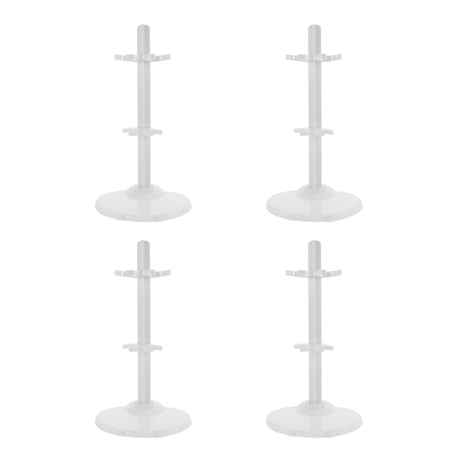 Mutmorningal 4 Sets of Professional Doll Stand Safe Dolls Display Racks Desktop Doll Bracket