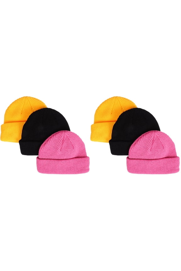 6-Pack Knitted Beanie Hats for Men and Women, Warm Soft Cozy Fall Winter Outdoor Caps, Unisex Headwear