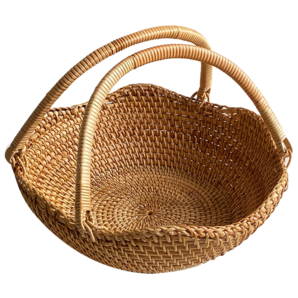 Mutmorningal Rattan Woven Basket with Handle Rattan Woven Basket Empty ...
