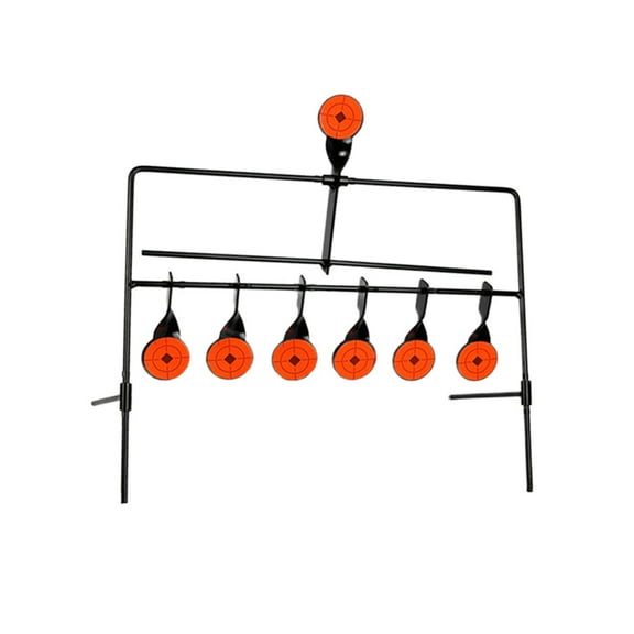 Mutmorningal Seven Head Practice Shooting Steel Target Hunting Exercise Auto Reset Target Shooting Game Toys for Outdoor