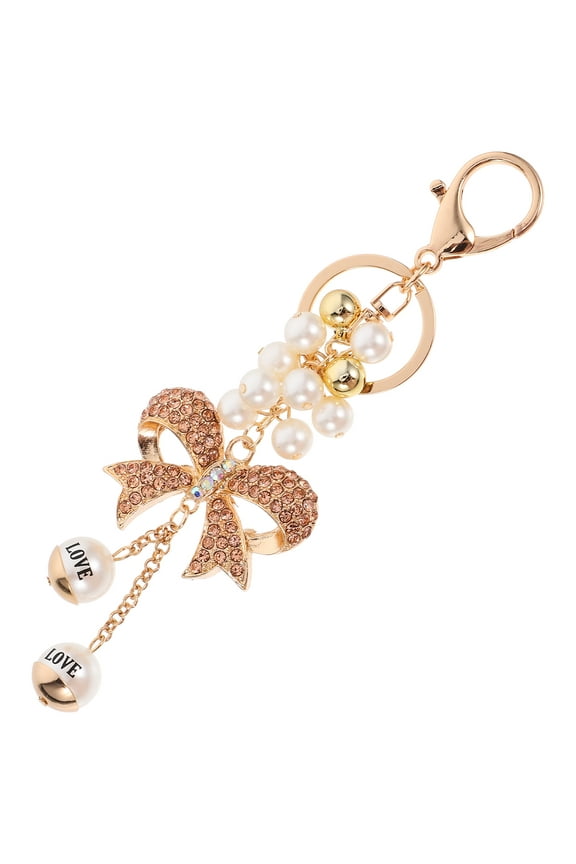 SWETRACE Bow Keychain Charms Golden Fashionable Key Decoration 1Set for Women