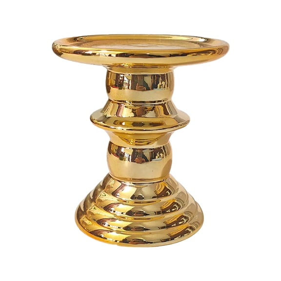 Mutmorningal Simple European Candle Holder Electroplating Craft Ceramic Candle Holder