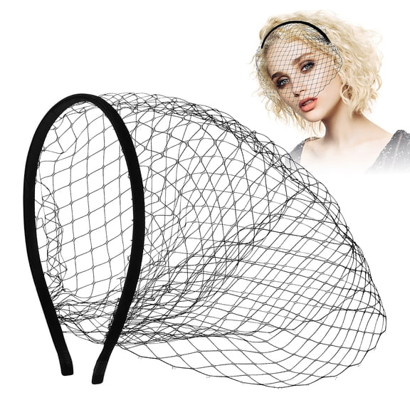 Mutmorningal Veil Headband Birdcage Veil Flapper Veil Tea Party Headband Bridal Short Veil Mesh Fascinator Bridal Headpiece