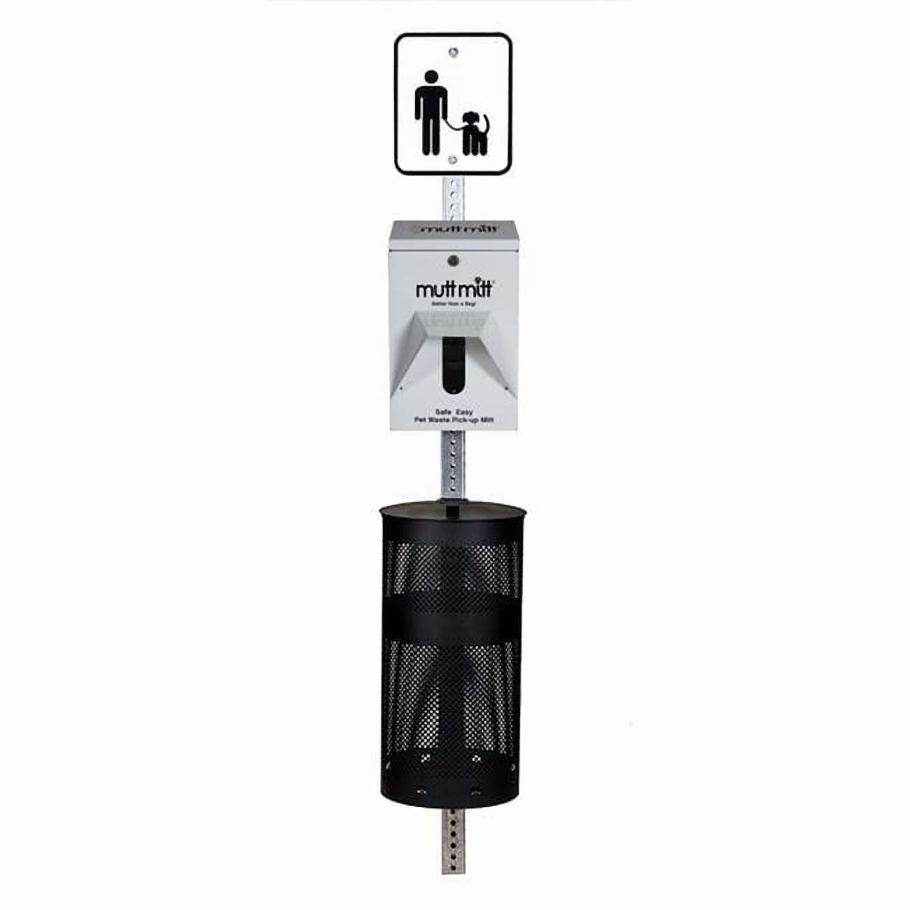 Mutt Mitt 1007 Dog Waste Complete Station Singles, White