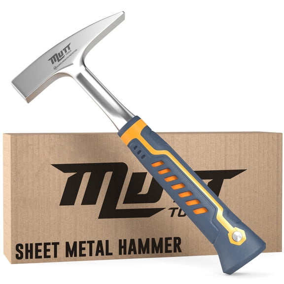 Mutt Tools 18oz Sheet Metal Hammer - Professional Tinners Hammer for Metal Shaping - Forged HVAC Hammer with Ergonomic Handle for Duct Work & Sheet Metal Projects