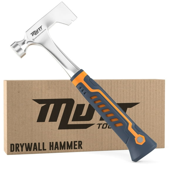 Mutt Tools Professional Drywall Hammer Hatchet 14oz Head Ergonomic Grip Lath Hammer for Drywall Installation and Demolition