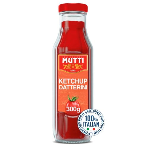 Mutti 40% Less Sugar Datterini Tomato Ketchup 300g, British Import (Pack of 2)