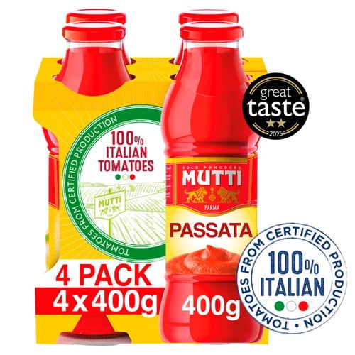 Mutti Classic Italian Tomato Passata 4 x 400g, British Import (Pack of 2)