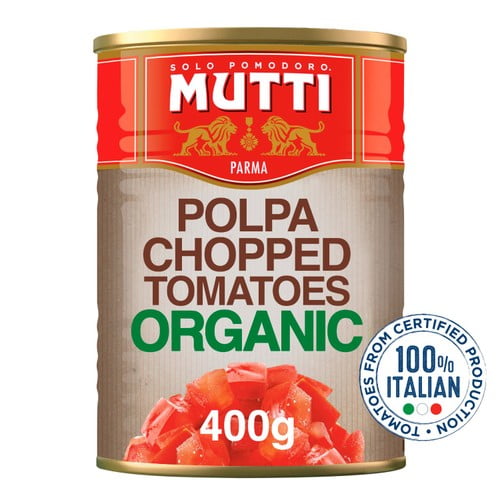 Mutti Organic Chopped Italian Tomatoes 400g, British Import (Pack of 3)