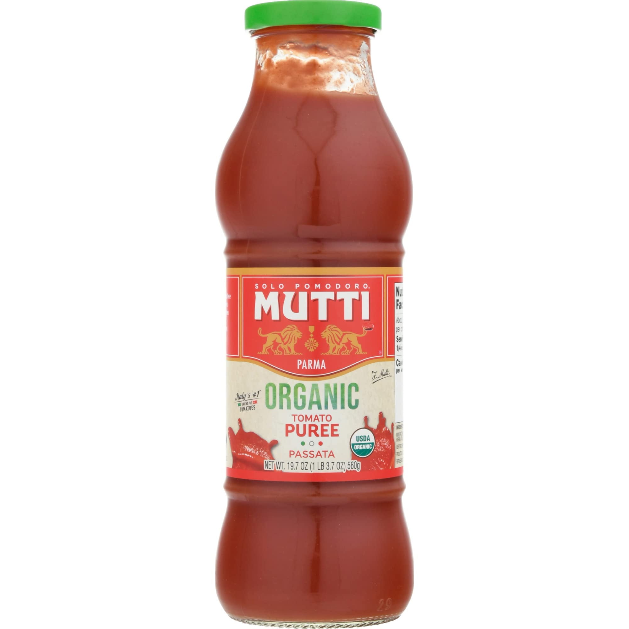 Mutti Organic Tomato Puree, 19.7oz, Pack of 6