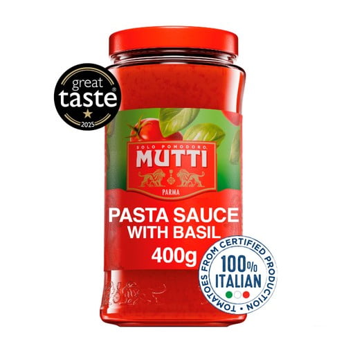 Mutti Tomato & Basil Pasta Sauce No Added Sugar 400g, British Import (Pack of 2)