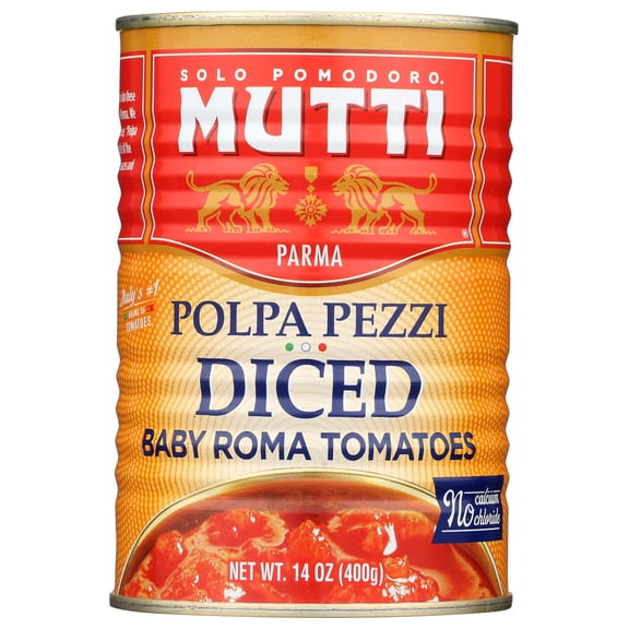 Mutti - Vegan Tomatoes Diced Baby Roma - 14 OZ, Case of 6