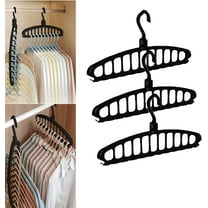 Muttifunctional 11-Hole Hanyer, Seamlessly Foldable Clothes Hanger, Space Saving Cascading Clothes Hangers,College Dorm Room Essentials, Closet Organizers and Storage Hangers (Black)