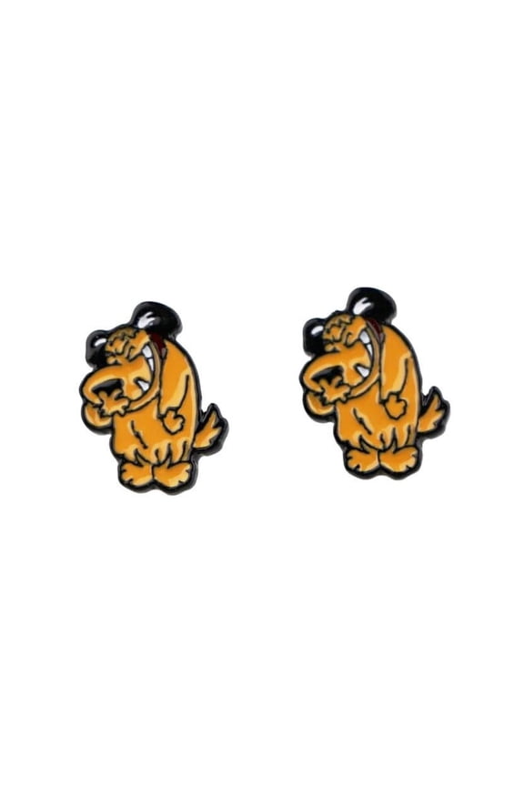 Muttley The Dog Cartoon Character Enamel Metal Stud Earrings