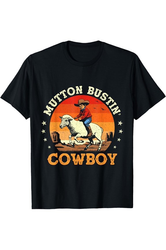 Mutton Busting Cowboy Sheep Riding Mutton Buster Youth Rodeo T-Shirt