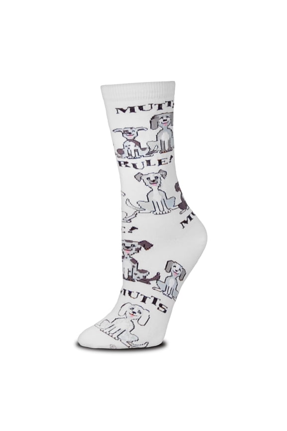 Mutts Rule Medium White Socks