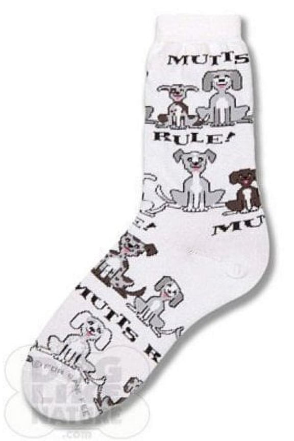 Mutts Rule Medium White Socks