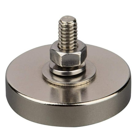 Mutuactor 2PCS Super Powerful Neodymium Round Magnet with 1/4''-20 Male Threaded Stud and Vertical Magnetic Pull-Force 150lb,Heavy Duty Round Magnets for Led Lighting,Camera,Tools,and Other Equipment