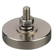 Mutuactor 2PCS Super Powerful Neodymium Round Magnet with 1/4-20 Male Threaded Stud and Vertical Magnetic Pull-Force 150lb,Heavy Duty Round Magnets for Led Lighting,Camera,Tools,and Other Equipment