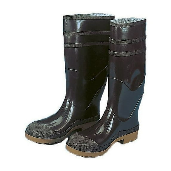 Mutual Industries 16" PVC Sock Boots With Plain Toe Black Size 8 14502-1-8