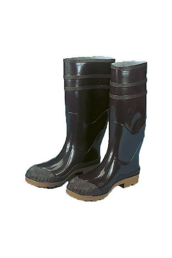 16" PVC Sock Boots With Plain Toe White Size 10 14504-1-10