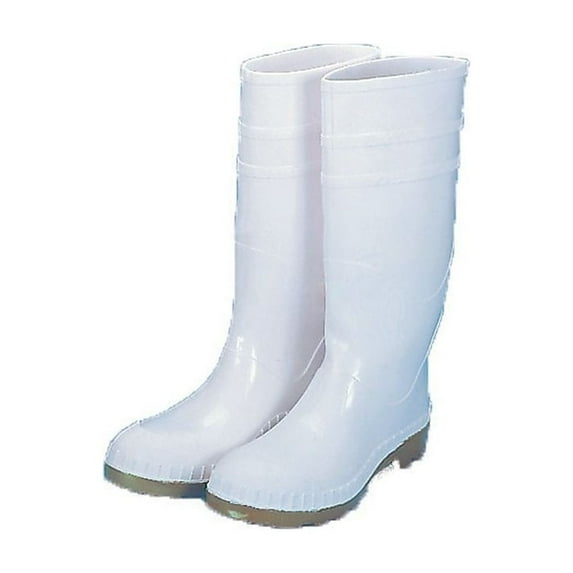 Mutual Industries 16" PVC Sock Boots With Plain Toe White Size 8 14504-1-8