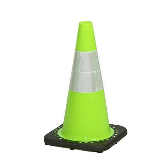 Mutual Industries 18"H Reflective Traffic Cone Lime 3 lbs. (17716-118-3)