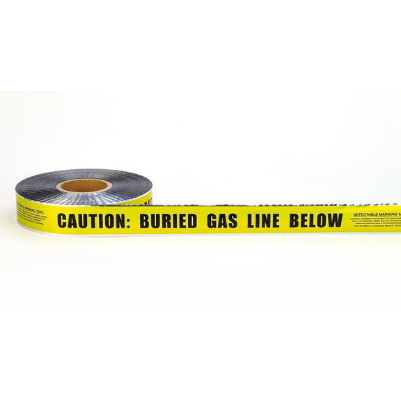 Mutual Industries "Gas Line" Underground Detectable Tape 2" x 333.33 yds. Yellow (17774-41-2000)