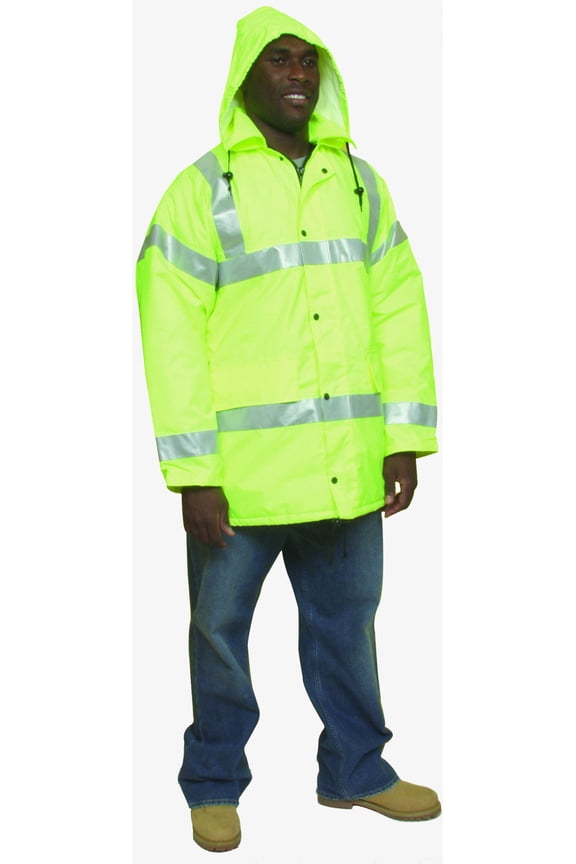 High Visibility Long Sleeve Jacket ANSI Class R3 Lime X-Large (16370-138-4)