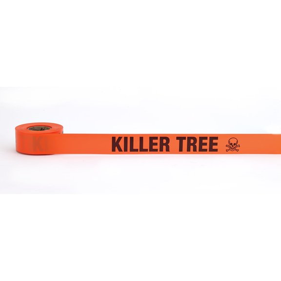 Mutual Industries "Killer Tree" Printed Flagging Tape 1 1/2" x 50 yds. Glo Orange 10/Box