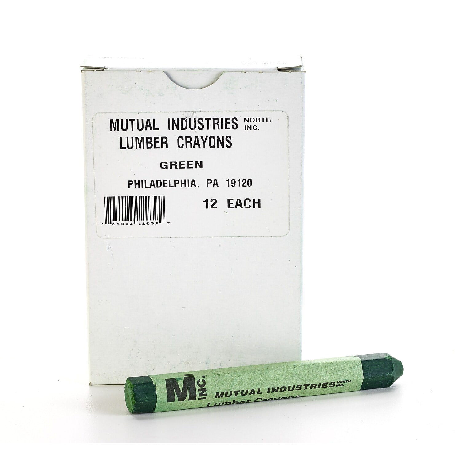 Mutual Industries Lumber Crayons Green 12/Box 1610039