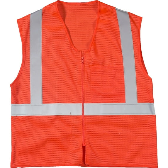 Mutual Industries MiViz High Visibility Sleeveless Safety Vest ANSI Class R2 Orange 2XL/3XL