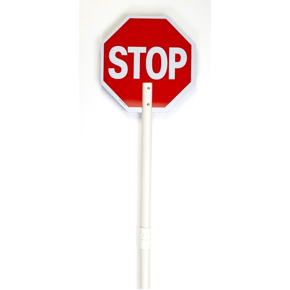 Mutual Industries Reflective "STOP"/"SLOW" Temporary Traffic Control Sign Paddle 18" x 18" Plastic