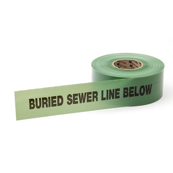Mutual Industries "Sewer Line" Underground Marking Tape 3" x 333.33 yds. Green (17783-39-3000)